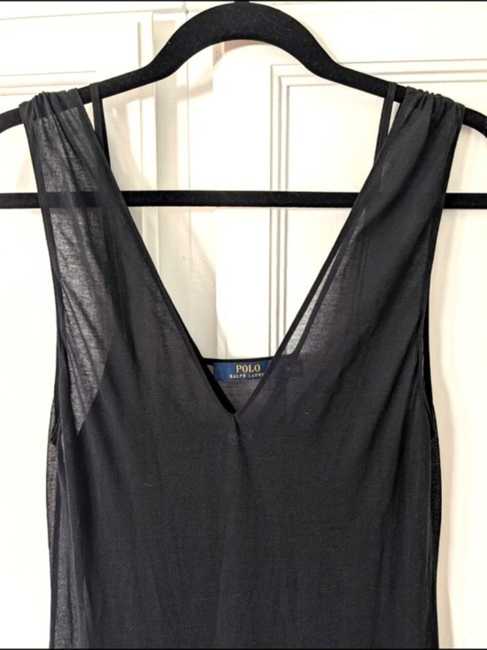 Like New Polo Ralph Lauren Sleeveless V-Neck Dress Black M - Picture 2 of 9